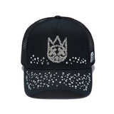 Cult Of Individuality Mesh Back Crystal Trucker Hat Black