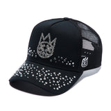 Cult Of Individuality Mesh Back Crystal Trucker Hat Black