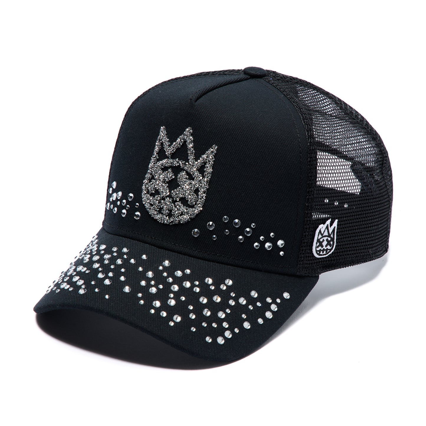 Cult Of Individuality Mesh Back Crystal Trucker Hat Black