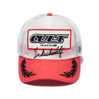 Cult Of Individuality All Over Mesh Trucker Hat Winter White/Red