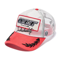 Cult Of Individuality All Over Mesh Trucker Hat Winter White/Red