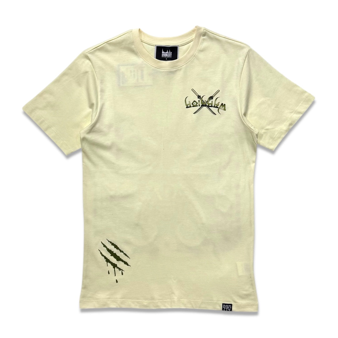 Denimicity Men’s Warrior of the Seas Stoned Out Rhinestone Tee Beige