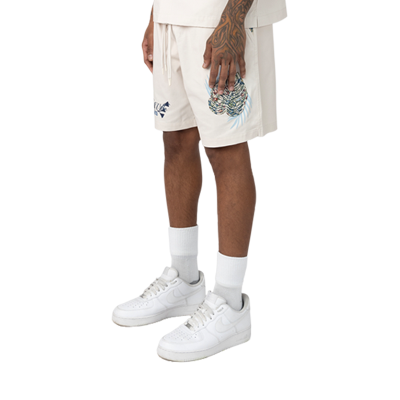 Smoke Rise Men's button down Short set - Chalk