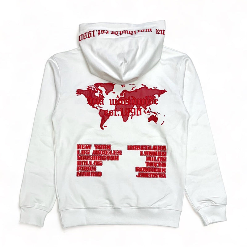 DNA premium (white/red “world wide" hoodie)