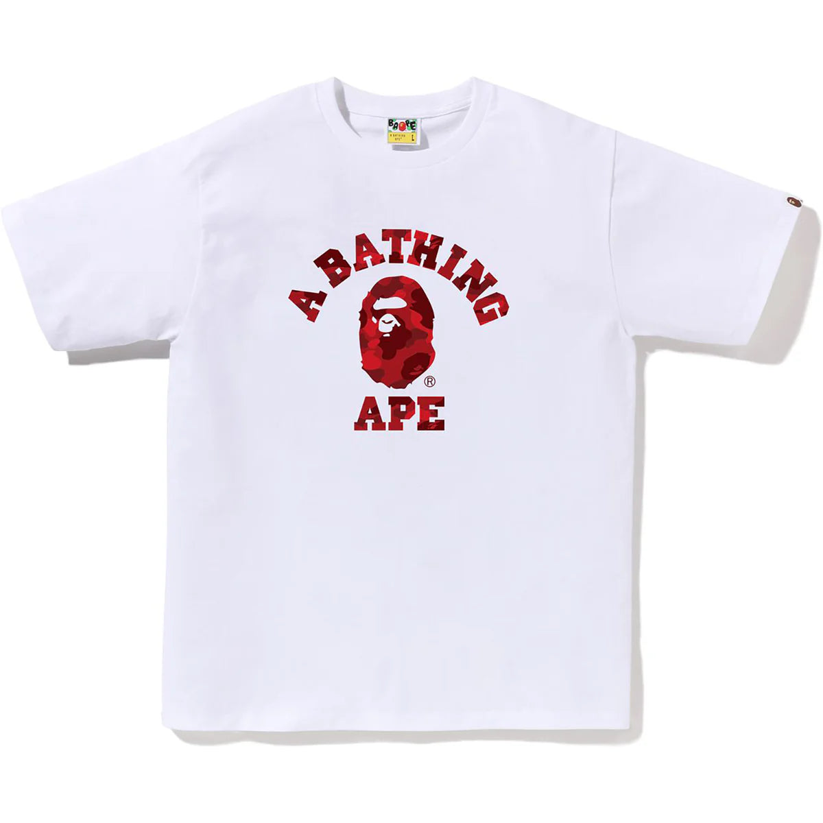 Bape Men's Color Camo College Tee White X Red