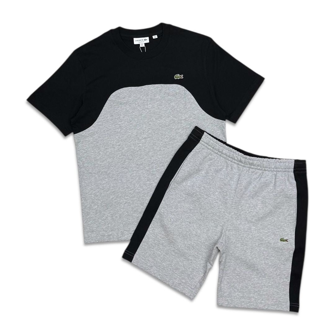 Lacoste Men’s Colorblock Short Set – Grey Chine/Black