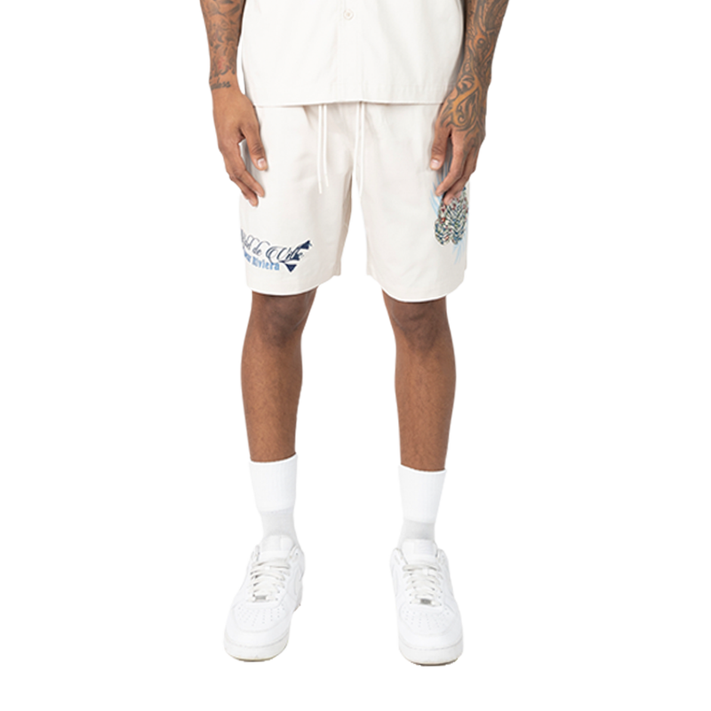 Smoke Rise Men's button down Short set - Chalk