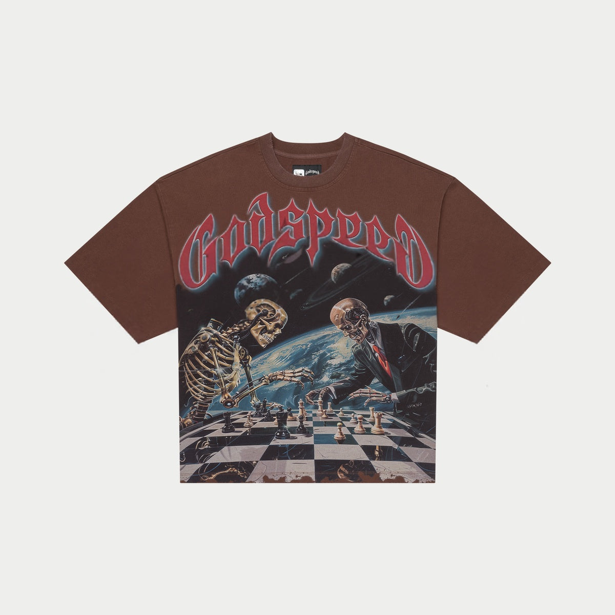 Godspeed Checkmate Tee Brown wash
