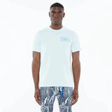 Cult of Individuality Heavyweight Crew Neck Tee "Stroke” in Powder Blue
