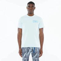 Cult of Individuality Heavyweight Crew Neck Tee "Stroke” in Powder Blue