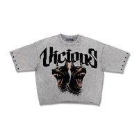 Roku Studio vicious cropped tee washed grey