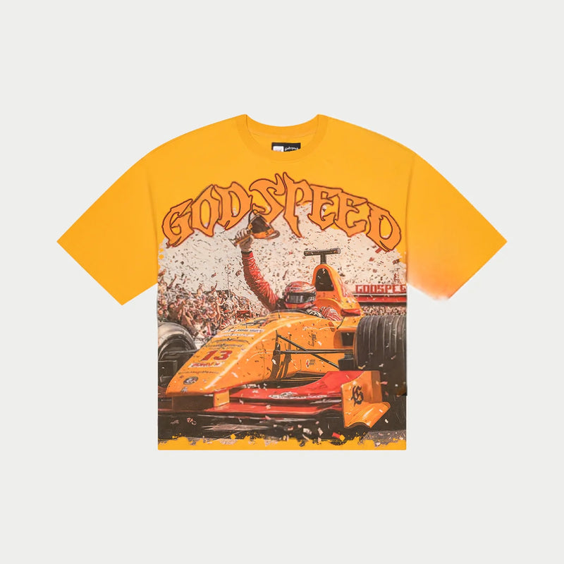 Godspeed F1 Finishline Tee Yellow wash