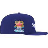 Supreme Shop Anniversary Box Logo 59FIFTY Fitted Hat Navy LA