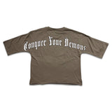 Focus Timeless Grim Reaper Cropped T-Shirt - Dark Khaki