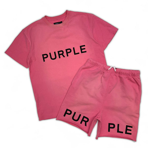 Purple Brand (Pink WordMark Short Set)