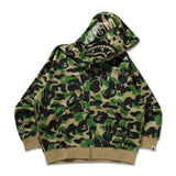 Bape ABC Camo Polyester Relaxed Fit Shark Full Zip Hoodie Green