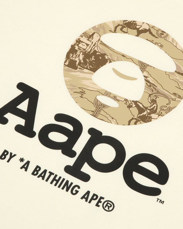 AAPE by A Bathing Ape Moonface Logo Tee – Cream/Camo