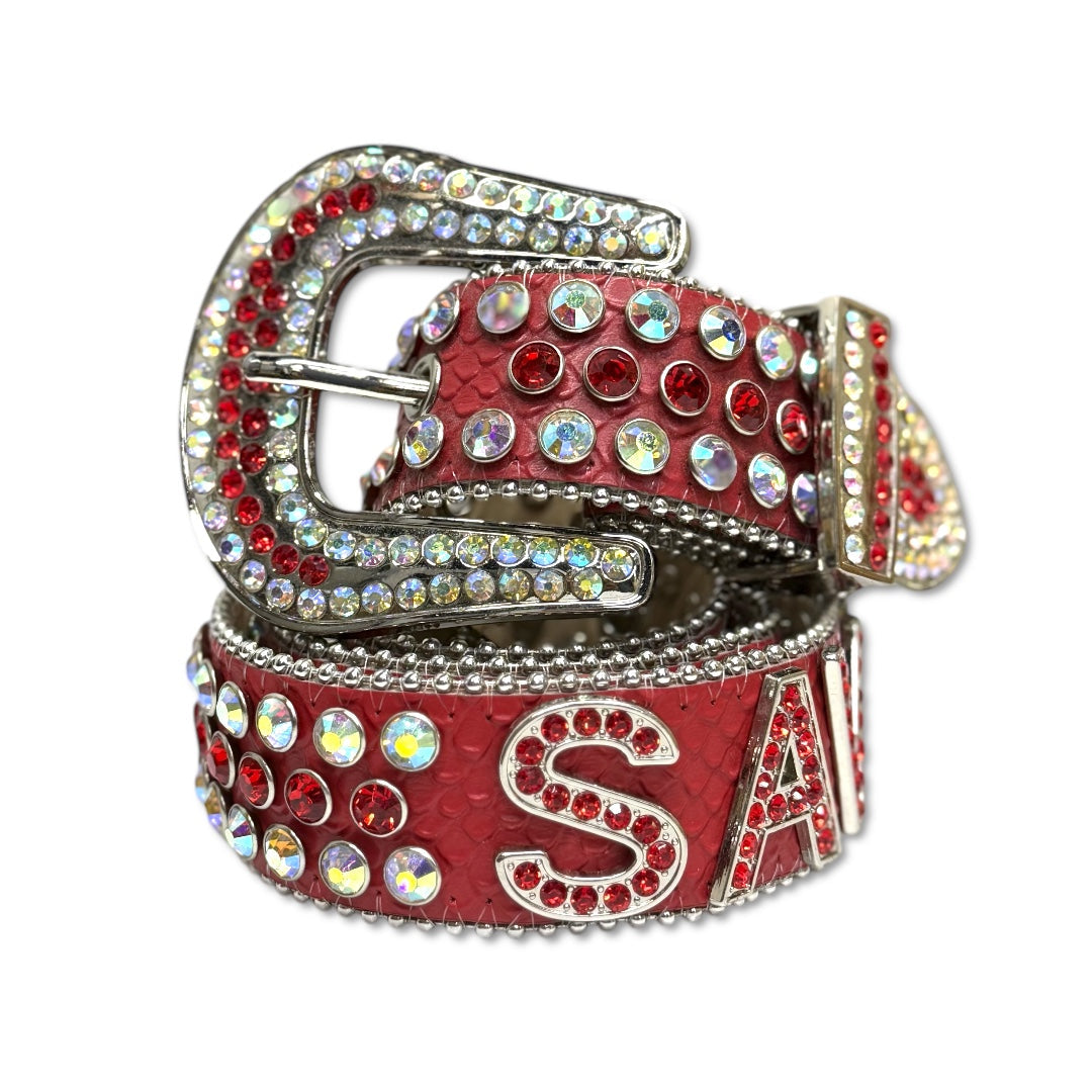 Dna premium Men's belt red/ Sliver savage