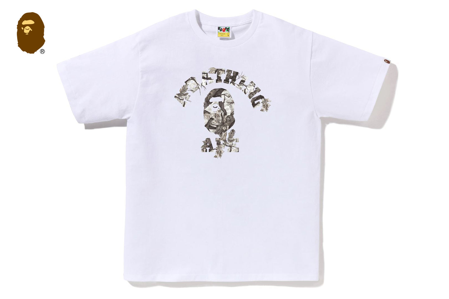 Bape Men’s Tree Edge Camo College Tee White X Grey