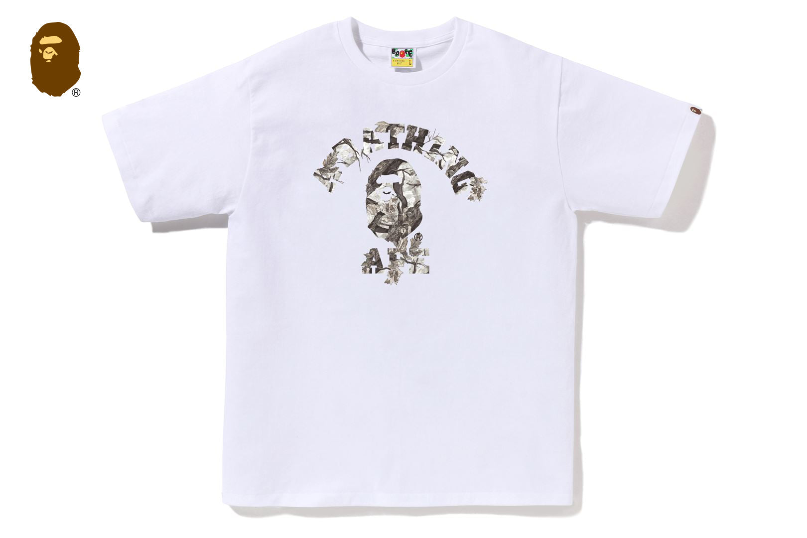 Bape Men’s Tree Edge Camo College Tee White X Grey