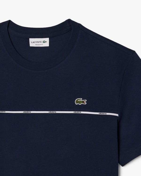 Lacoste Men's Logo Trim Cotton Jersey Tee - Navy Blue TH9842-51-166