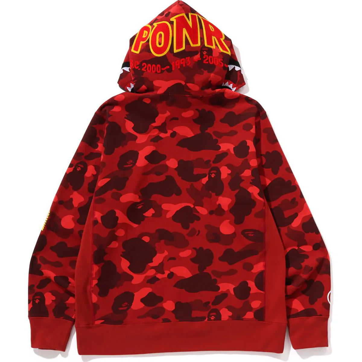 Bape Men’s Color Camo 2nd Shark Pullover Hoodie Red