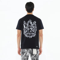 Cult of Individuality Heavyweight Crew Neck Tee "Plaster Logo" in Black