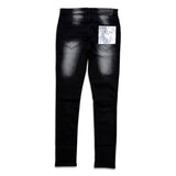 Premium disaster Men's ripped stretch jean chevron wash