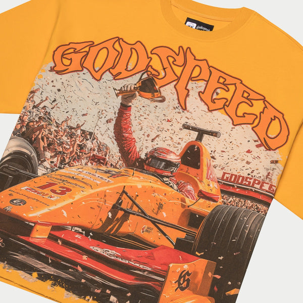 Godspeed F1 Finishline Tee Yellow wash