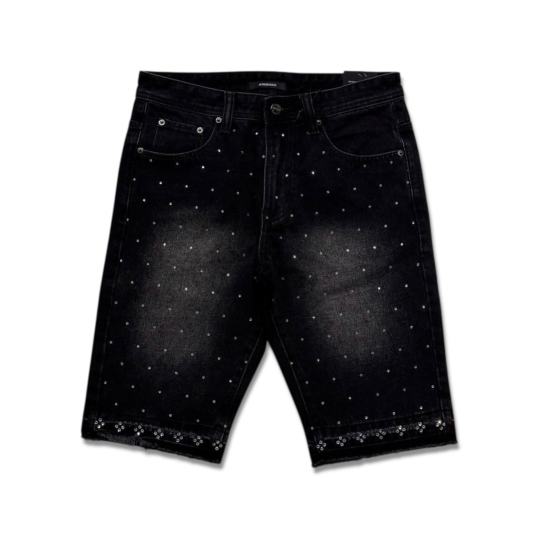 Kindred Men’s Rhinstone denim short Black