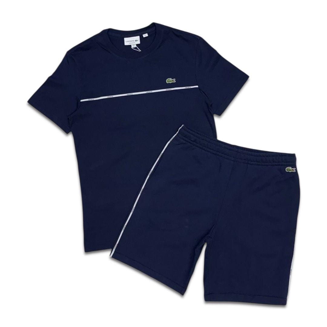 Lacoste Men's Logo Trim Short Set - Navy Blue