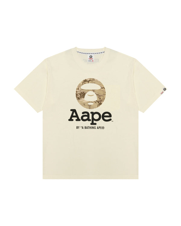AAPE by A Bathing Ape Moonface Logo Tee – Cream/Camo