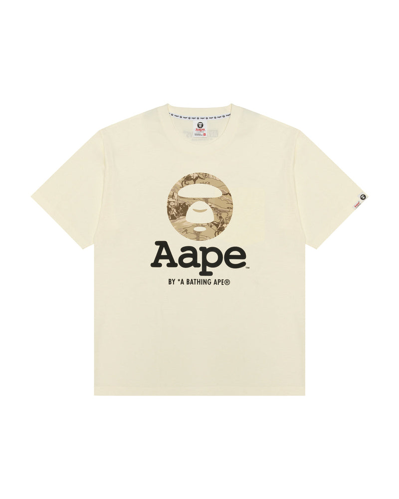 AAPE by A Bathing Ape Moonface Logo Tee – Cream/Camo