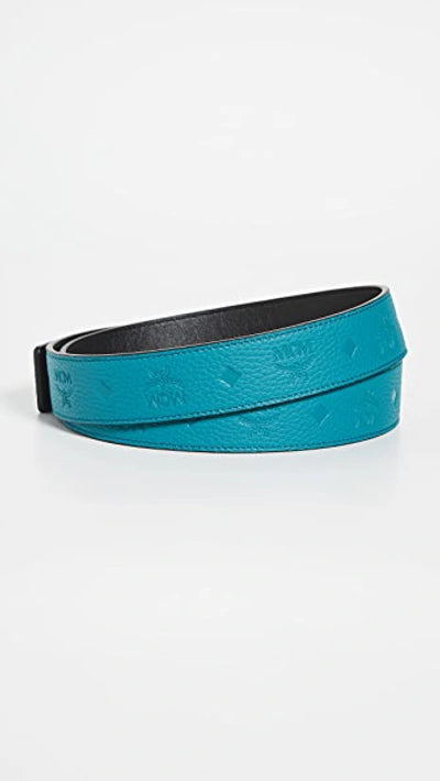 MCM (Teal claus Reversible Belt in Visetos)