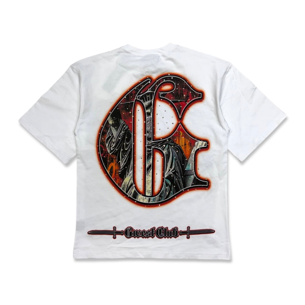 G west Men's Freedom Rhinestone Tee White/Red