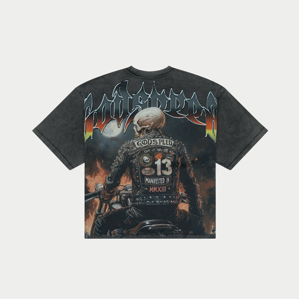 Godspeed Biker Nation Tee Black Wash