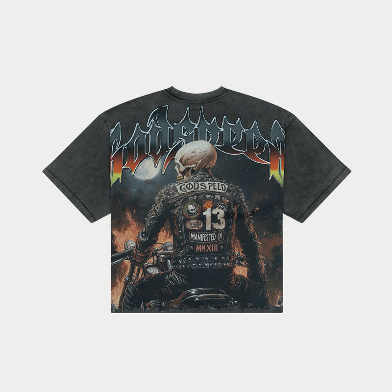 Godspeed Biker Nation Tee Black Wash