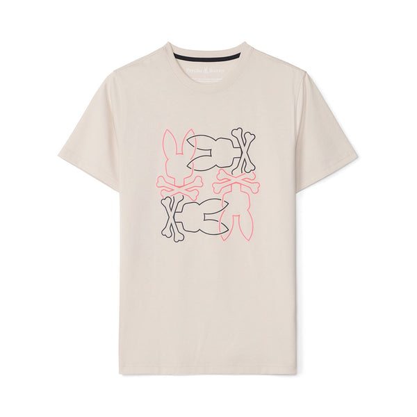 Psycho Bunny (Men's Natural Linen Rodman Graphic T-Shirt)