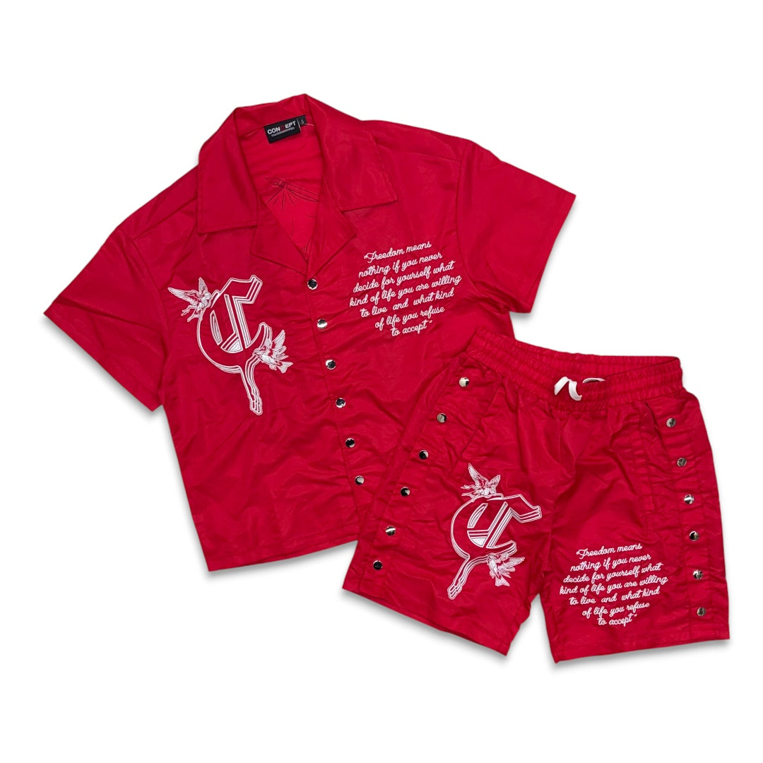 Concept Freedom Nylon Short Set Red