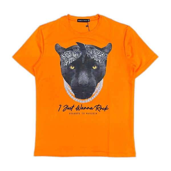 Streetz iz watchin (Orange “rock t-shirt)