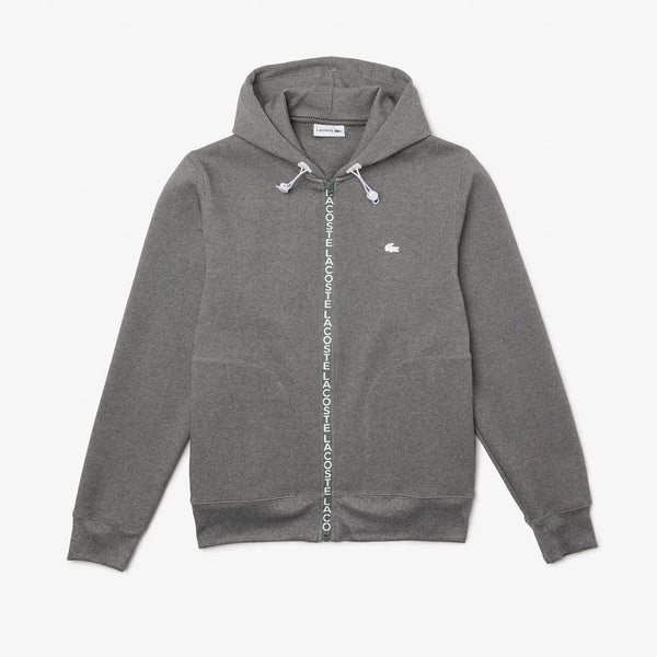 Lacoste (Men’s grey chine cotton blend zip up hoodie)