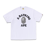 Bape Men's Sta Houndstooth College Relaxed Fit Tee White X Black