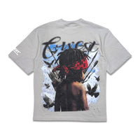 G west Men's Scarface Rhinestone Tee Grey Violet /Blue