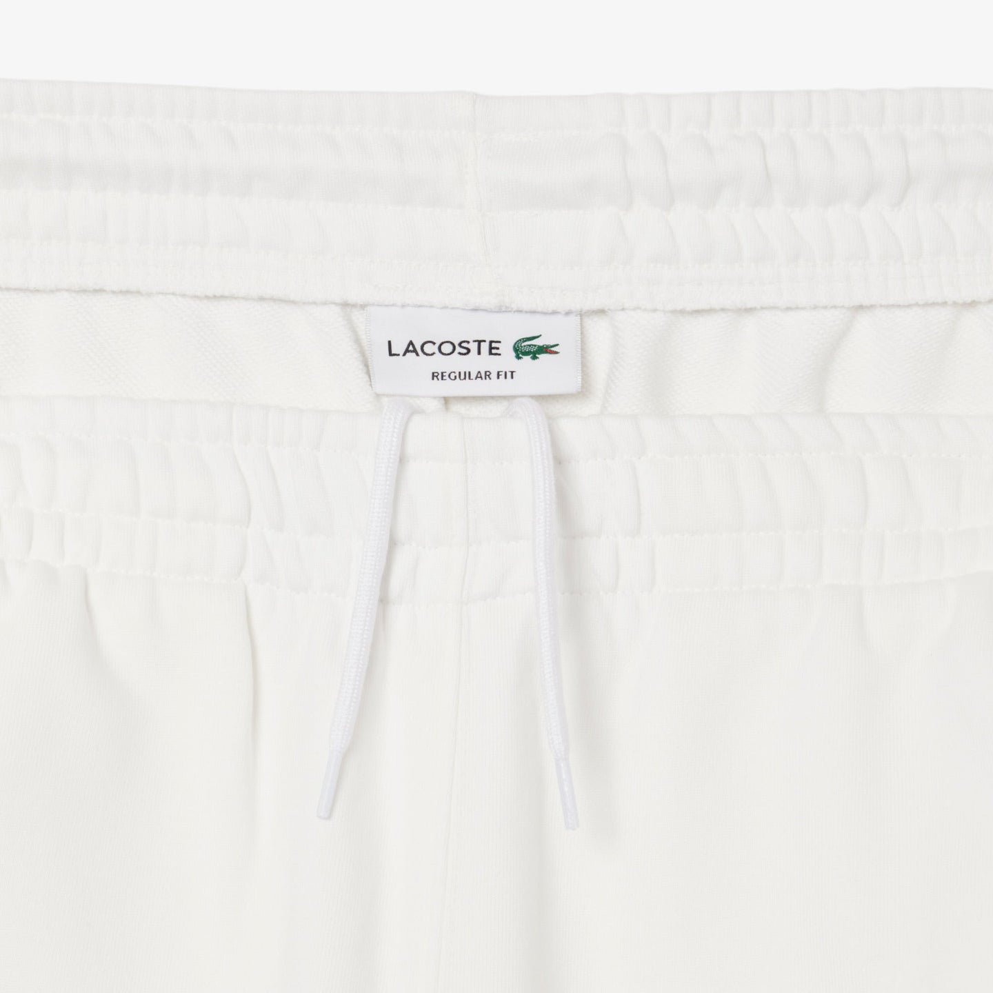 Lacoste Men's Graphic Print Cotton Fleece Shorts -white/blue GH0286-51-CPI