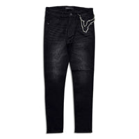 Kdnk Men's rhinestone skinny jeans black /grey wash