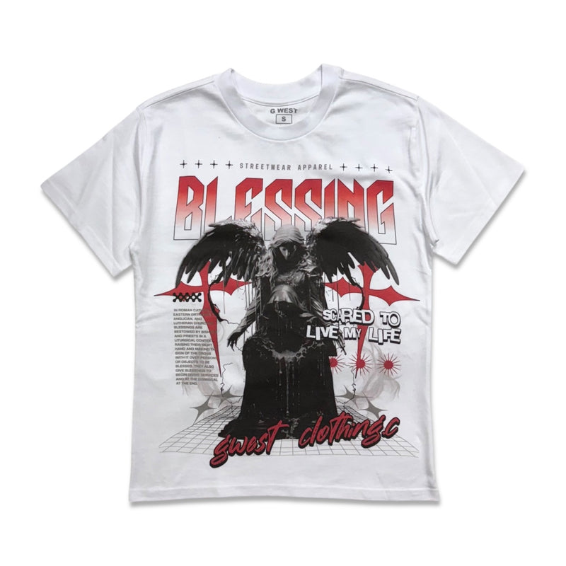 G West Blessing Graphic T-Shirt – White/Red