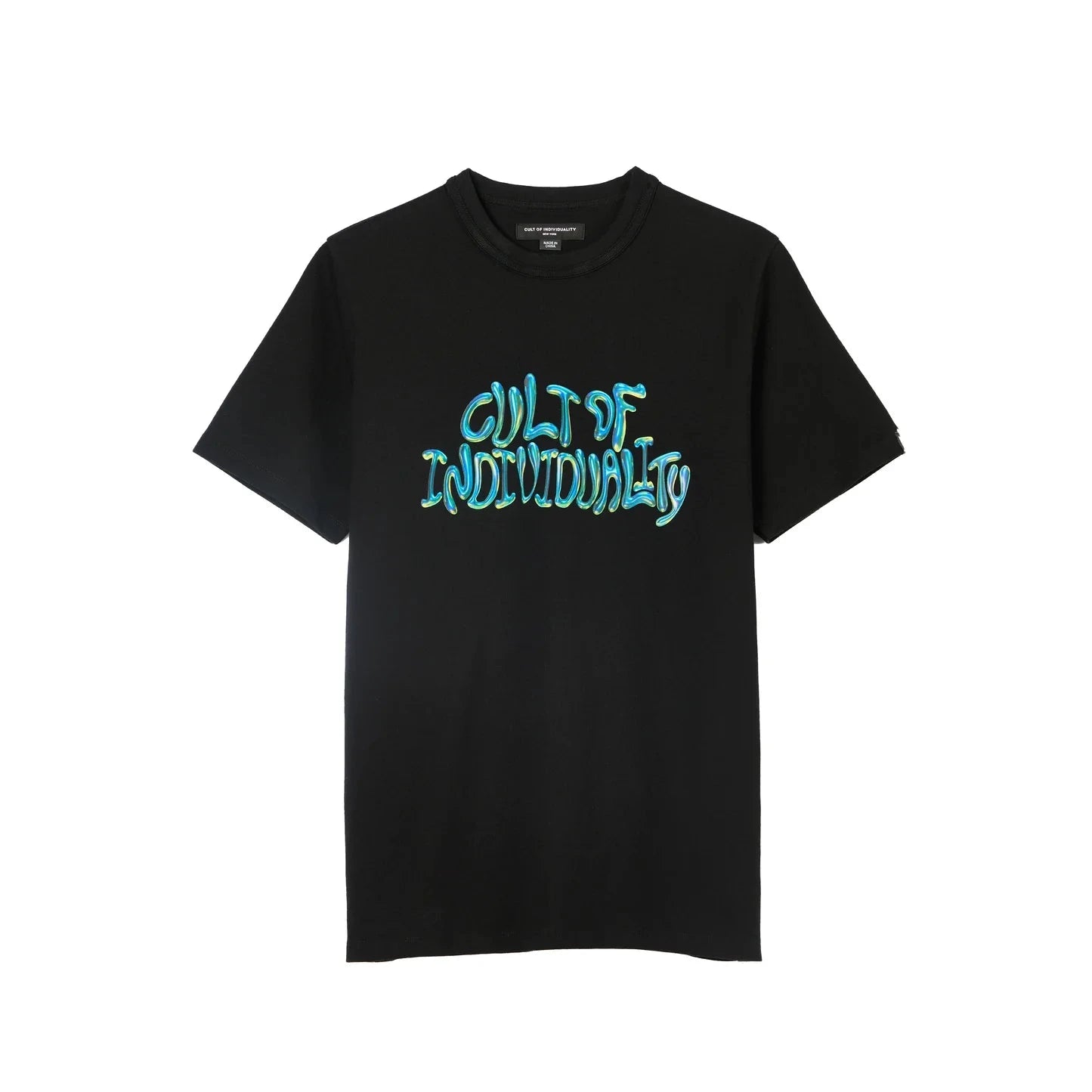 Cult of individuality Heavyweight Crew Neck Tee "Bubble Logo" in Black