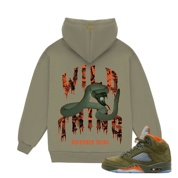 November reine (Army/orange  “Wild thing hoodie)
