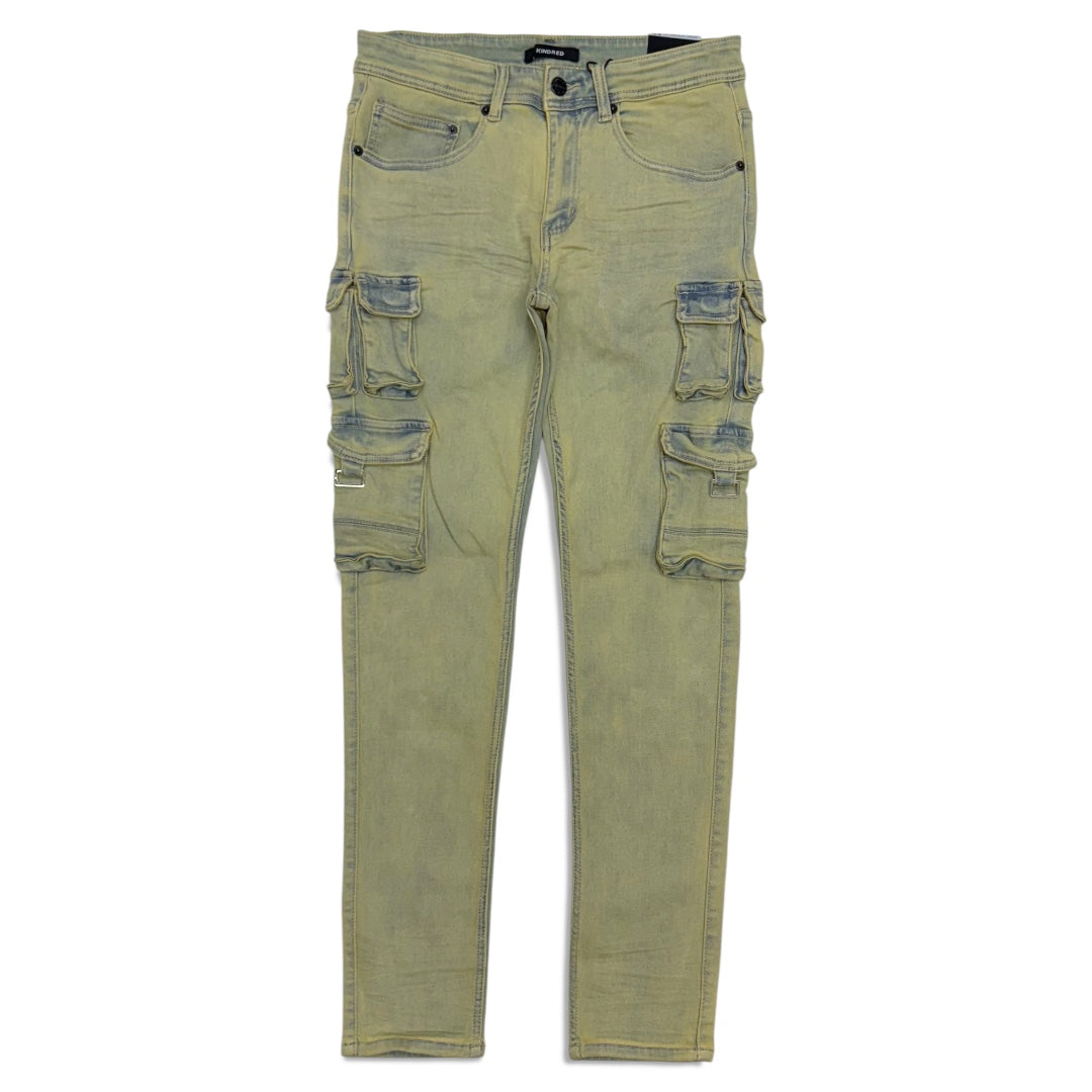 Kindred Men’s blue faded tinted indigo denim jean