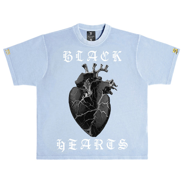 November reine (sky Blue/white  “Black heart t-shirt)